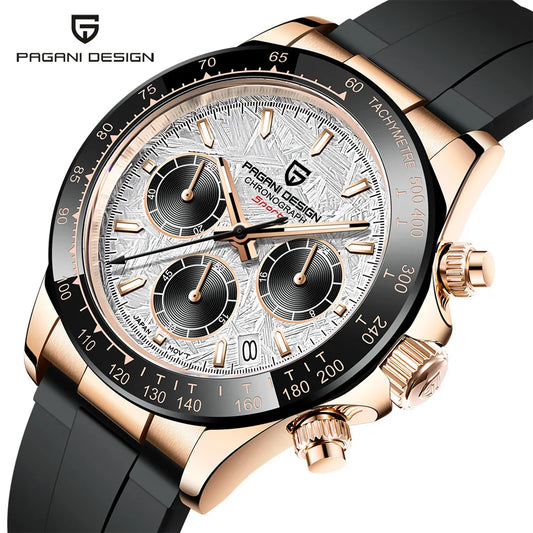 Novo Original PAGANI DESIGN PD-1664 Relógio de Pulso de Luxo para Homem, Movimento de Quartzo Japonês VK63, Safira, Cronógrafo Resistente à Água, Dourado
