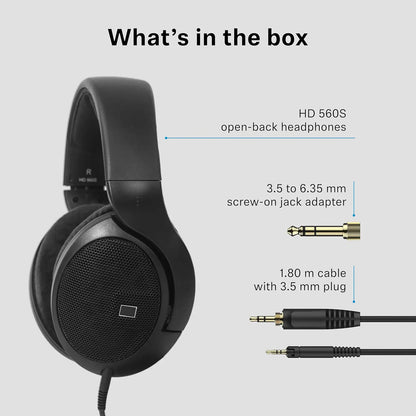Casque de studio circum-auriculaire ouvert HD 560S à réponse neutre pour l'enregistrement, le mixage et le mastering professionnels