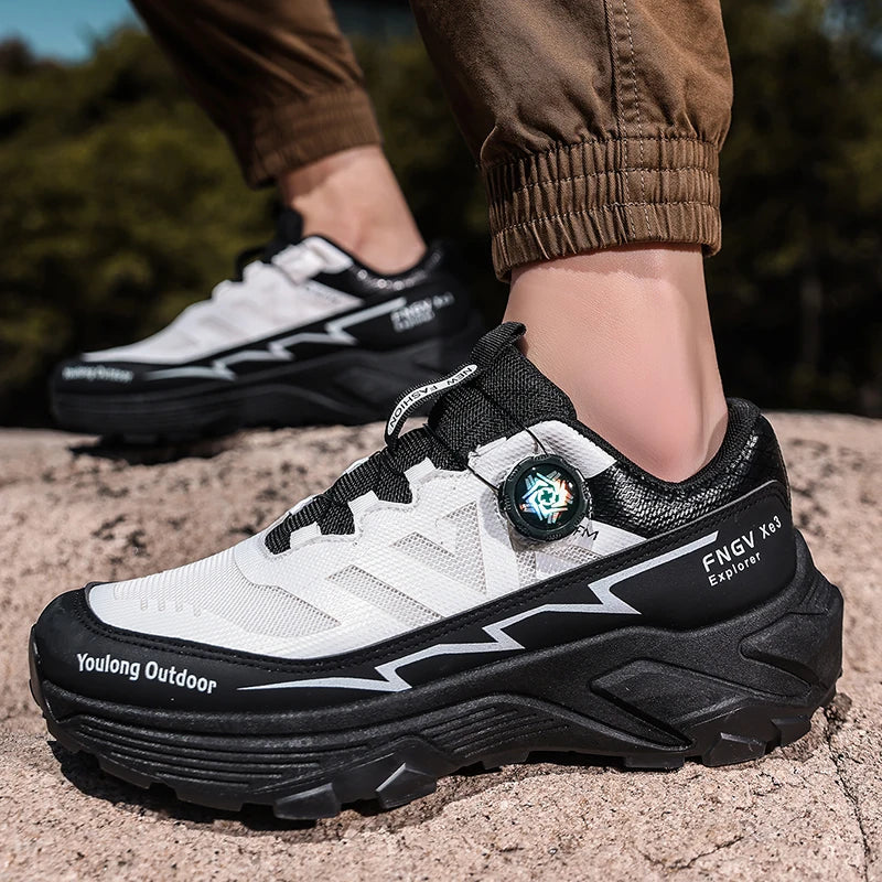 Zapatillas de senderismo transpirables para hombre — Hebilla giratoria, suela antideslizante