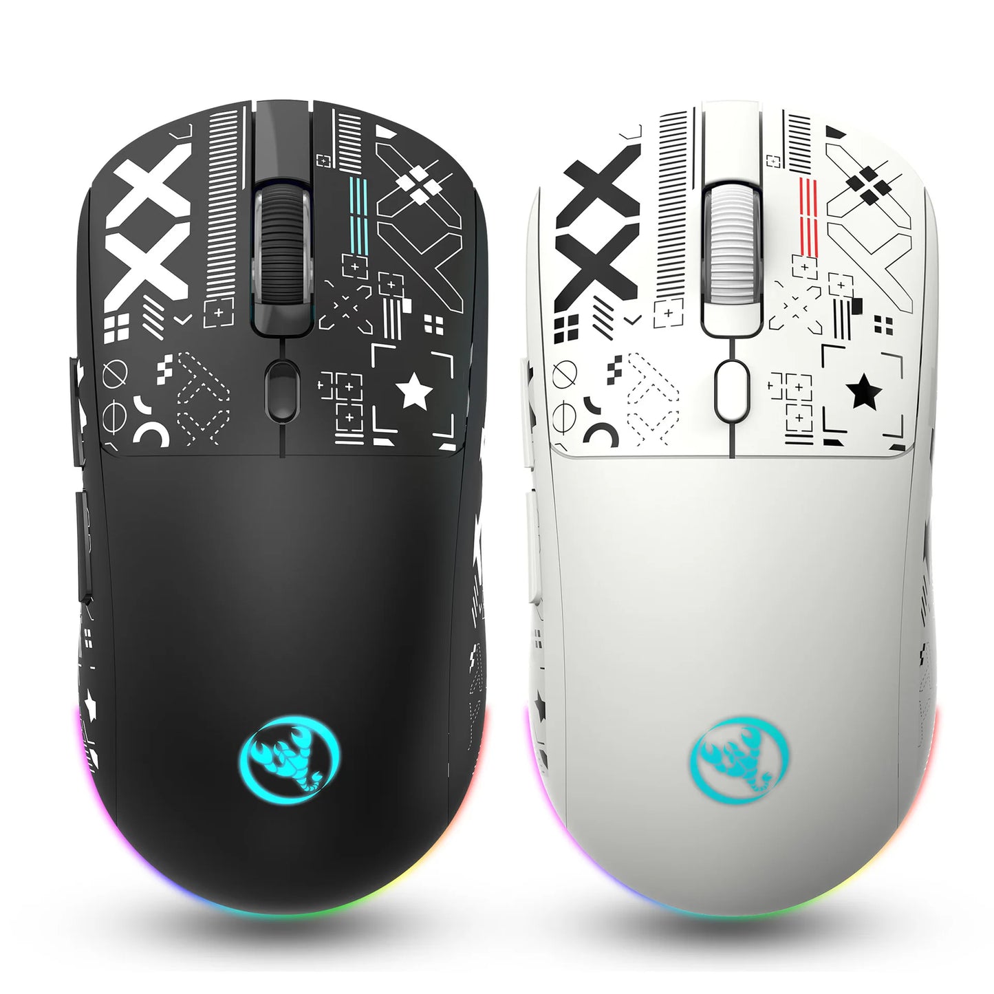 3 režimų „Bluetooth“ žaidimų pelė, įkraunama, 2.4G USB belaidė RGB apšvietimo pelė, skirta „iPad“, planšetiniam kompiuteriui, nešiojamajam kompiuteriui ir kompiuteriui