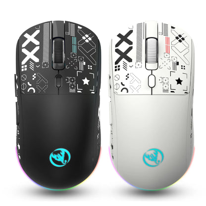3 režimų „Bluetooth“ žaidimų pelė, įkraunama, 2.4G USB belaidė RGB apšvietimo pelė, skirta „iPad“, planšetiniam kompiuteriui, nešiojamajam kompiuteriui ir kompiuteriui