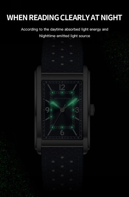 Specht & Söhne Neue modische 28MM quadratische Uhr für Herren, VH31-Uhrwerk, Sportuhr, blau, Edelstahl, Saphirglas, wasserdicht