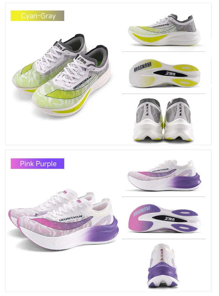 IRUNSVAN Scarpe da corsa da uomo, scarpe sportive traspiranti, leggere, da maratona, con piastra in carbonio, sneakers casual, comode, per l'allenamento atletico