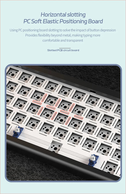Tri-mode Mechanical Keyboard Wired&Wireless Barebone Kit 3/5 Pins Customized Hot Swap RGB Rapid Disassemble Gasket