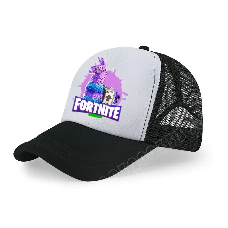 Fortnite Baseball Cap Cartoon Game Printed Hat Kids Summer Breathable Mesh Hat Adjustable Peaked Cap Children’s Birthday Gift