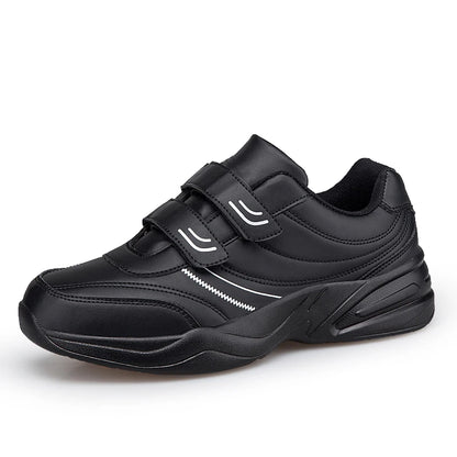 Men's Adjustable Hook and Loop Leather Sneakers Casual Sports Shoes White Sneakers Masculino Zapatillas Deportivas Tennis
