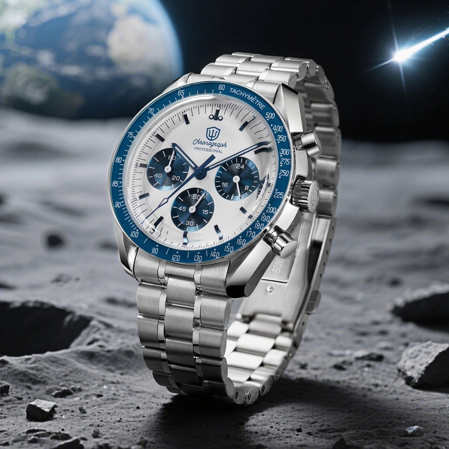 Watchdives New Wd1863 Quartz Men's Watch VK63 Chronograph Bubble Sapphire Waterproof 39Mm Steel Top Brand Luxury Business Watch