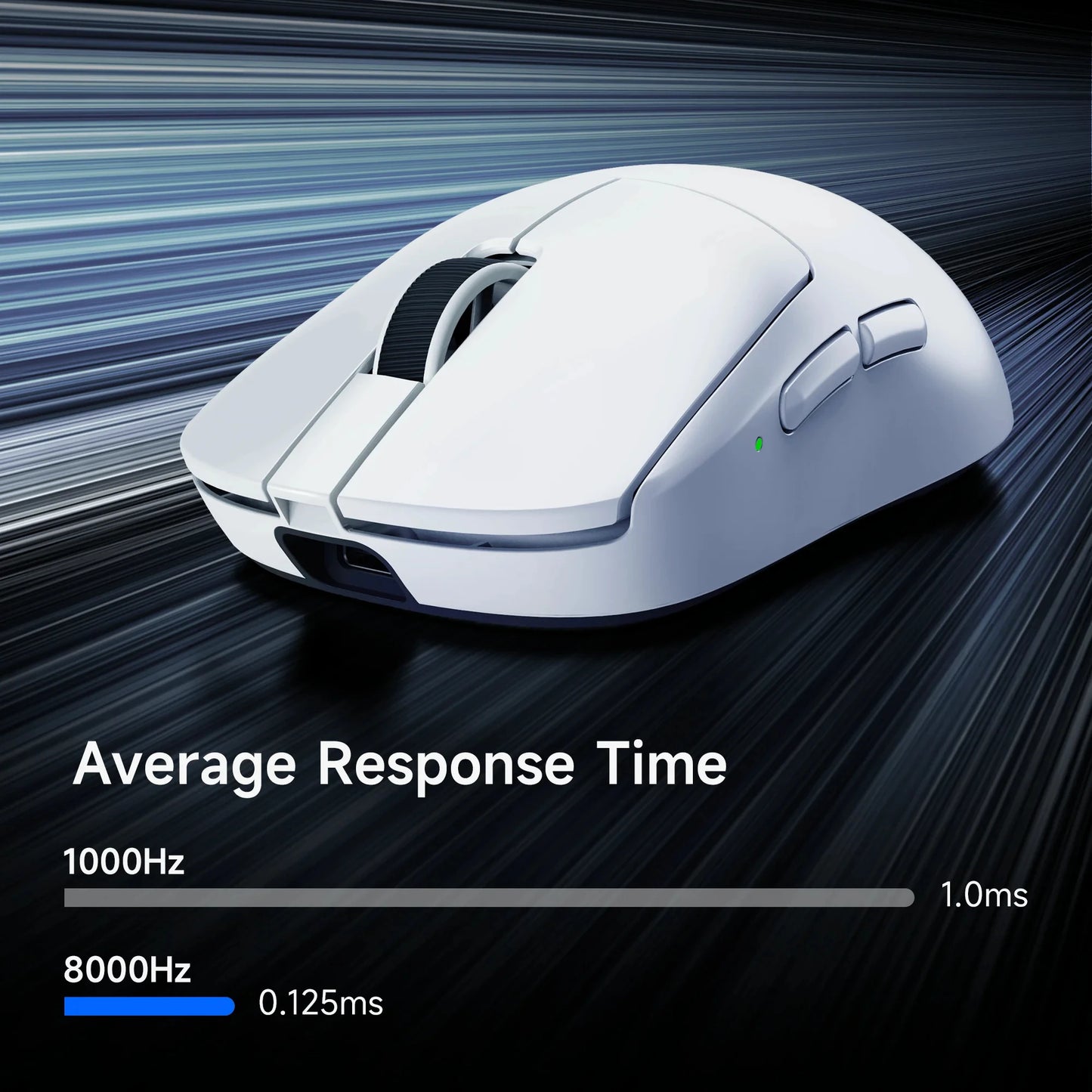 MCHOSE A7 V2 mouse da gaming wireless leggero, doppia frequenza di polling 8,000Hz, PAW3950 TI, mouse per gaming, eSport e ufficio