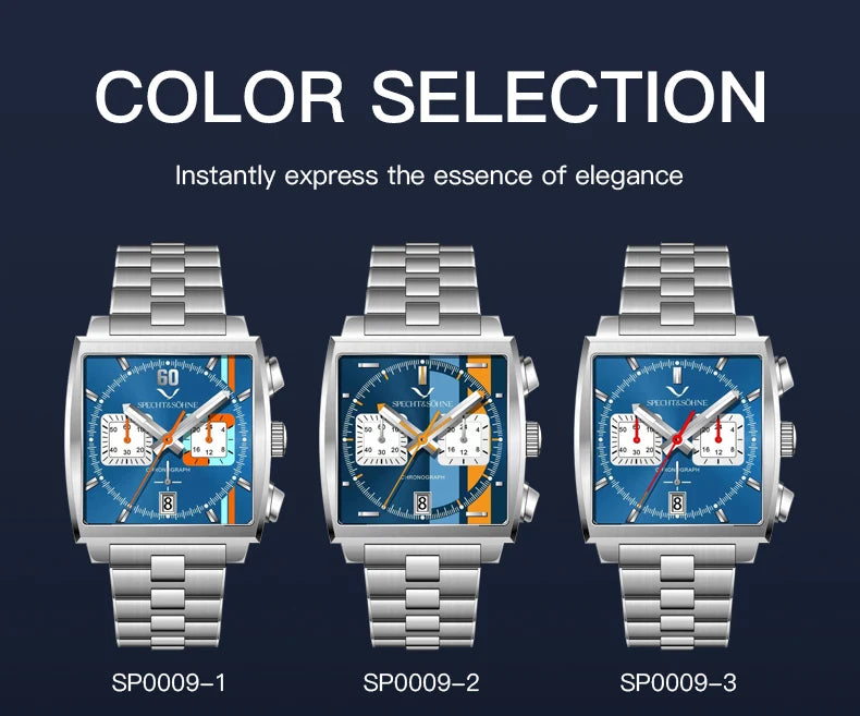 Specht&Sohne 2025 New Men's Watches Quartz Sport Watch Stainless Steel Leather Strap Japan Miyota VK63 Chronograph Reloj Hombre