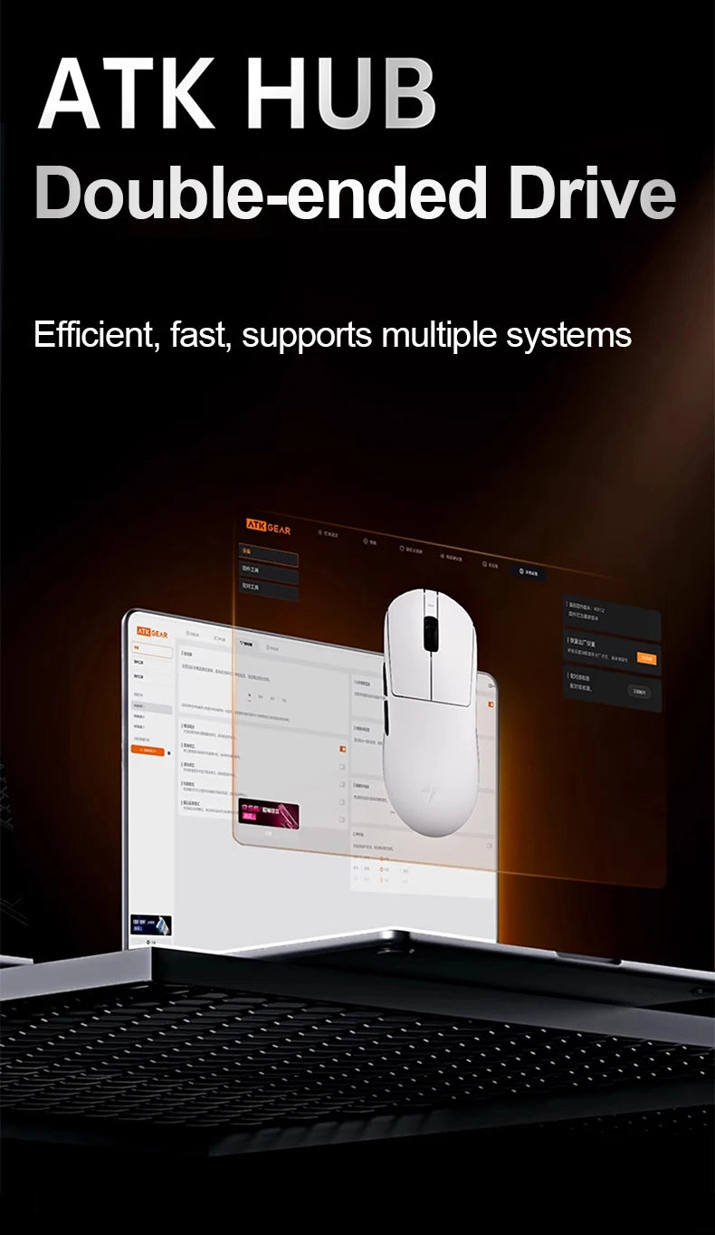 ATK Dragonfly A9 Ultra Wireless Gaming Mouse PAW3950, Tri-Mode 8K Gaming Mouse, Ultra-Lightweight Ergonomic Wireless Gaming Mouse for FPS & Esports