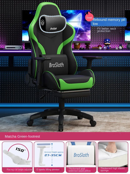 S6 Ergonomic Gaming Chair with Adjustable Backrest, Comfortable Computer Chair, Swivel Lift Chair with Armrests for Gaming & Office