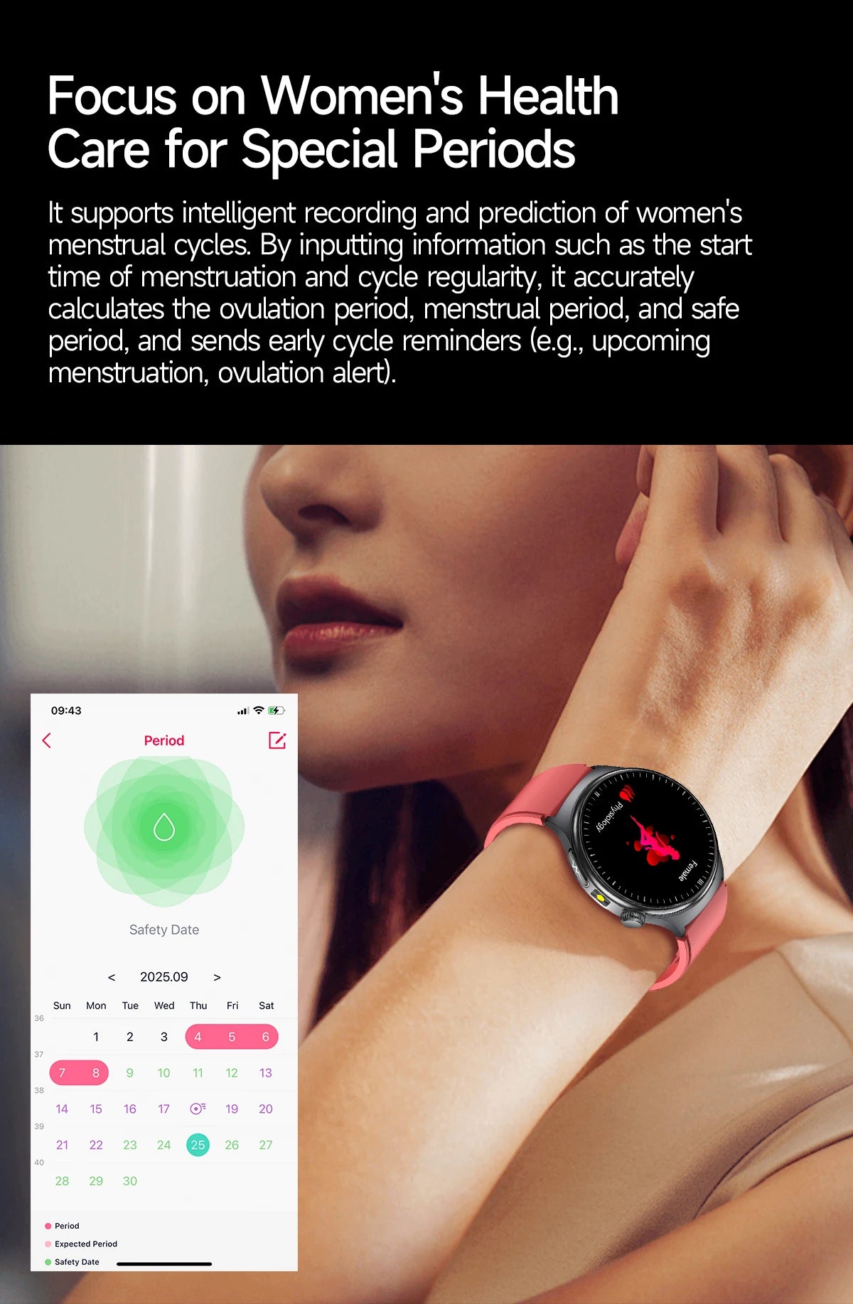 2026 AI Health Smartwatch ECG + PPG, Blood Pressure, Uric Acid & Body Fat Monitoring, AMOLED Display & Bluetooth Calling