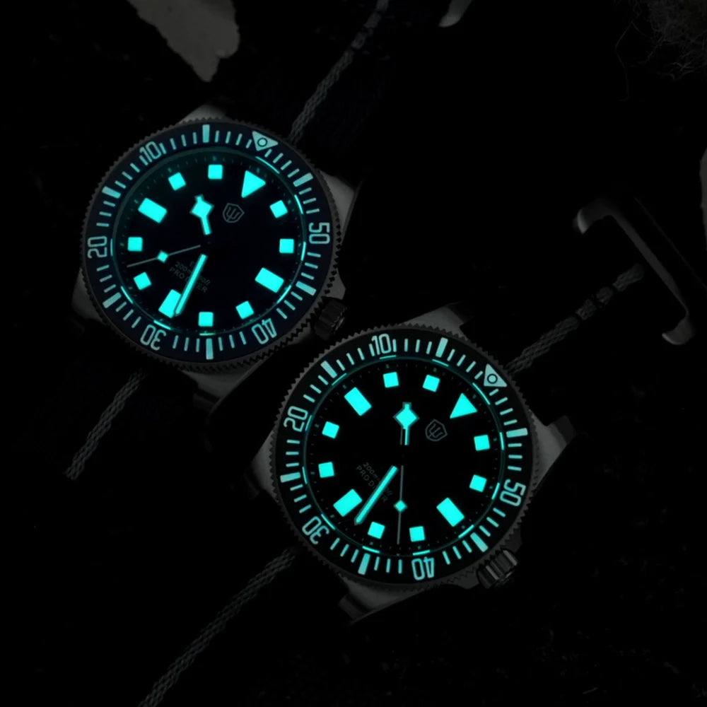 Watchdives EXD 40Mm Titanium Dive Watch Man VH31 Sweep Quartz Watches 200 Waterproof Ar Sapphire BGW9 Luminous 316L Wristwatch