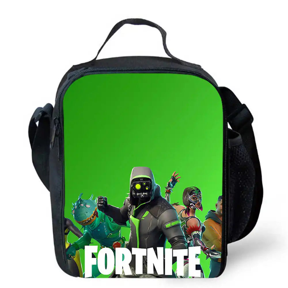 Lunch Bags for Children,Cartoon Fort-nite School Picnic Bags for Girls Boys,Kids Insulated Cooler Lunch Bags Portable Lightweigh