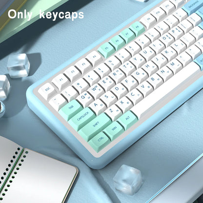 Keycaps Iceberg perfil XDA, brasileiro, coreano, japonês, russo, espanhol e francês, tecla Enter ISO em PBT para teclado mecânico GK61