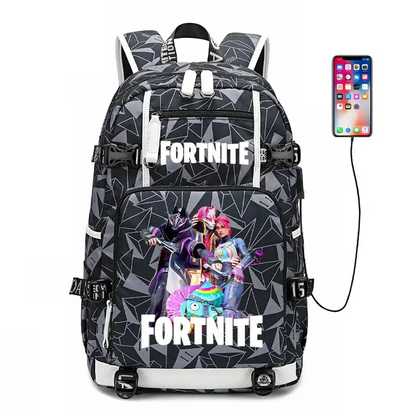 Fortnite Game Print Student Backpack Boys Girls Large Capacity School Bag Waterproof Lightweight Durable Bookbag Birthday Gift
