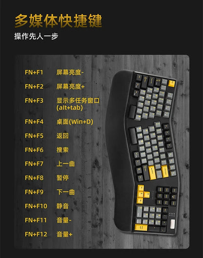 Sanwa Alice Mechanical Keyboard Wireless Tri-mode Gasket Hot-Swap RGB Knob Custom 104key Ergonomic Gaming Office Split Keyboard