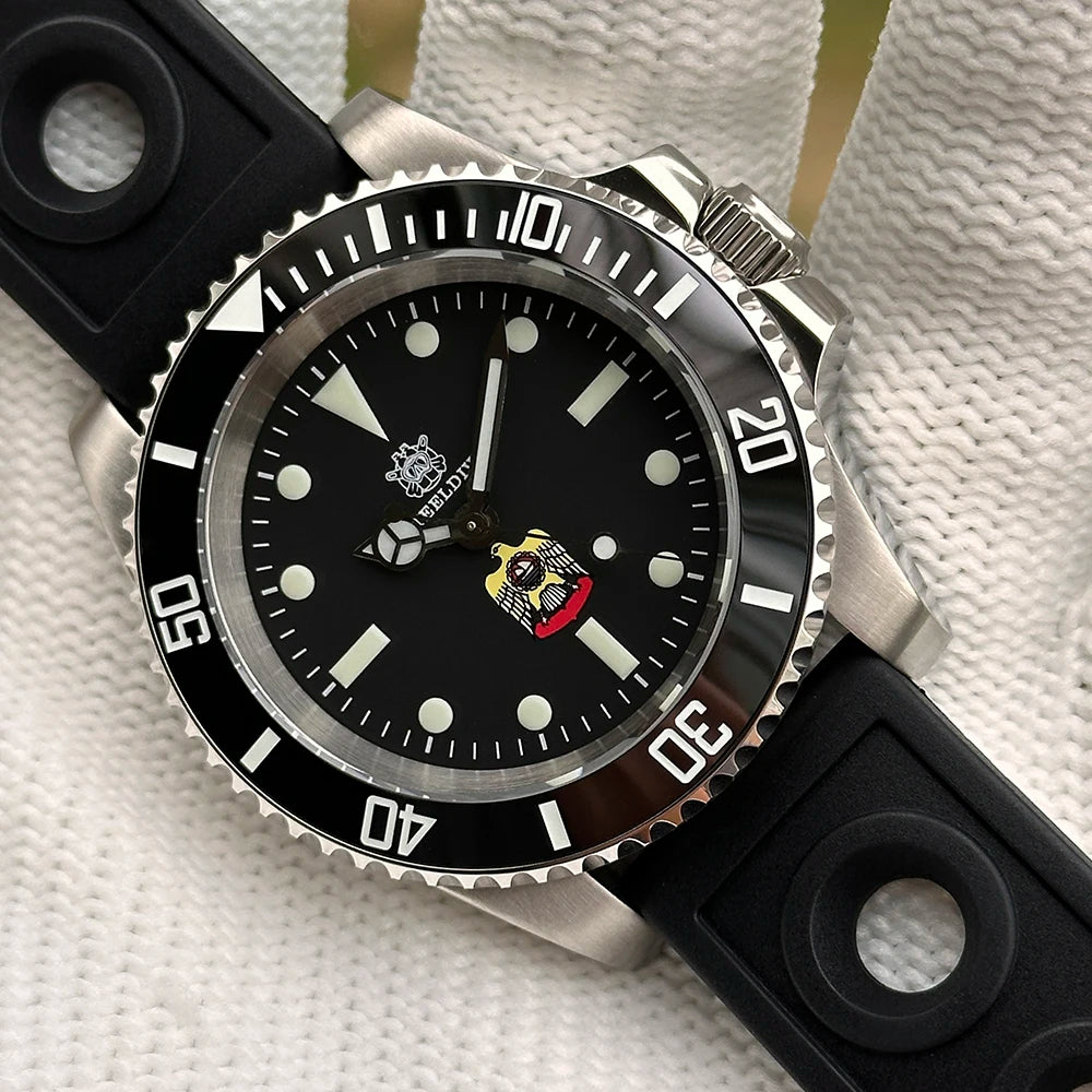 STEELDIVE SD1954 Black Dial 41MM Stainless Steel NH35 Automatic Movement What Ghost Men's 300M Dive Watch Sapphire Glass