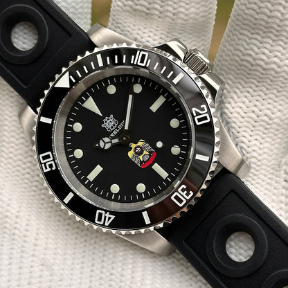 STEELDIVE SD1954 Black Dial 41MM Stainless Steel NH35 Automatic Movement What Ghost Men's 300M Dive Watch Sapphire Glass