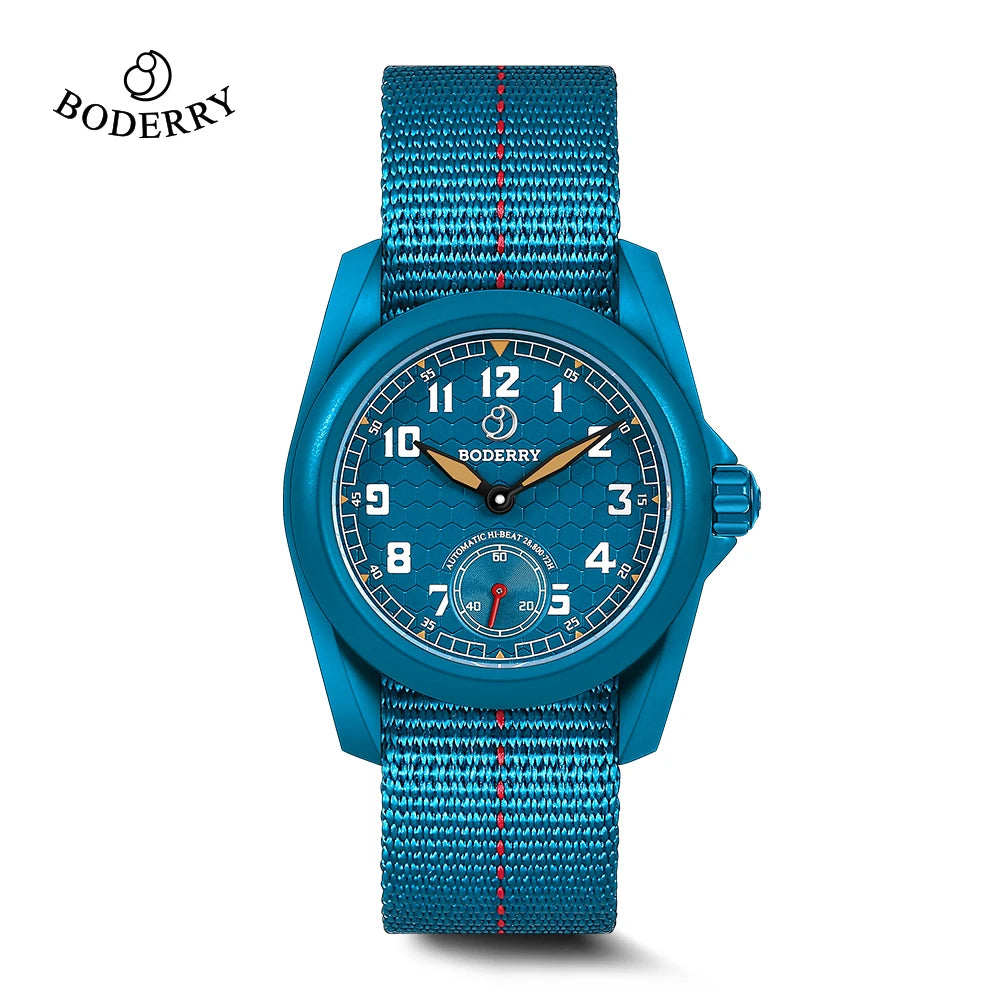 BODERRY Men's Field Watches Titanium Automatic Top Brand Wristwatch 100M Waterproof Clock Military Watch for Men