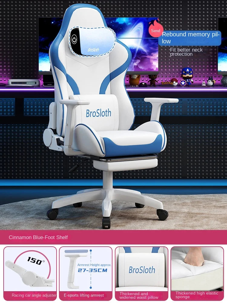S6 Ergonomic Gaming Chair with Adjustable Backrest, Comfortable Computer Chair, Swivel Lift Chair with Armrests for Gaming & Office