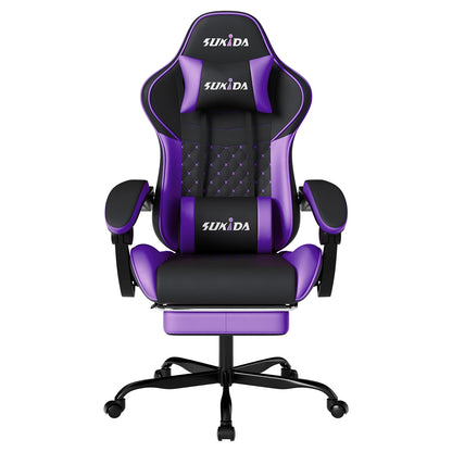 SUKIDA Gaming Chair Ergonomic Video Game Chair Comfortable Computer Chair with Footrest and Lumbar Support Office Chair
