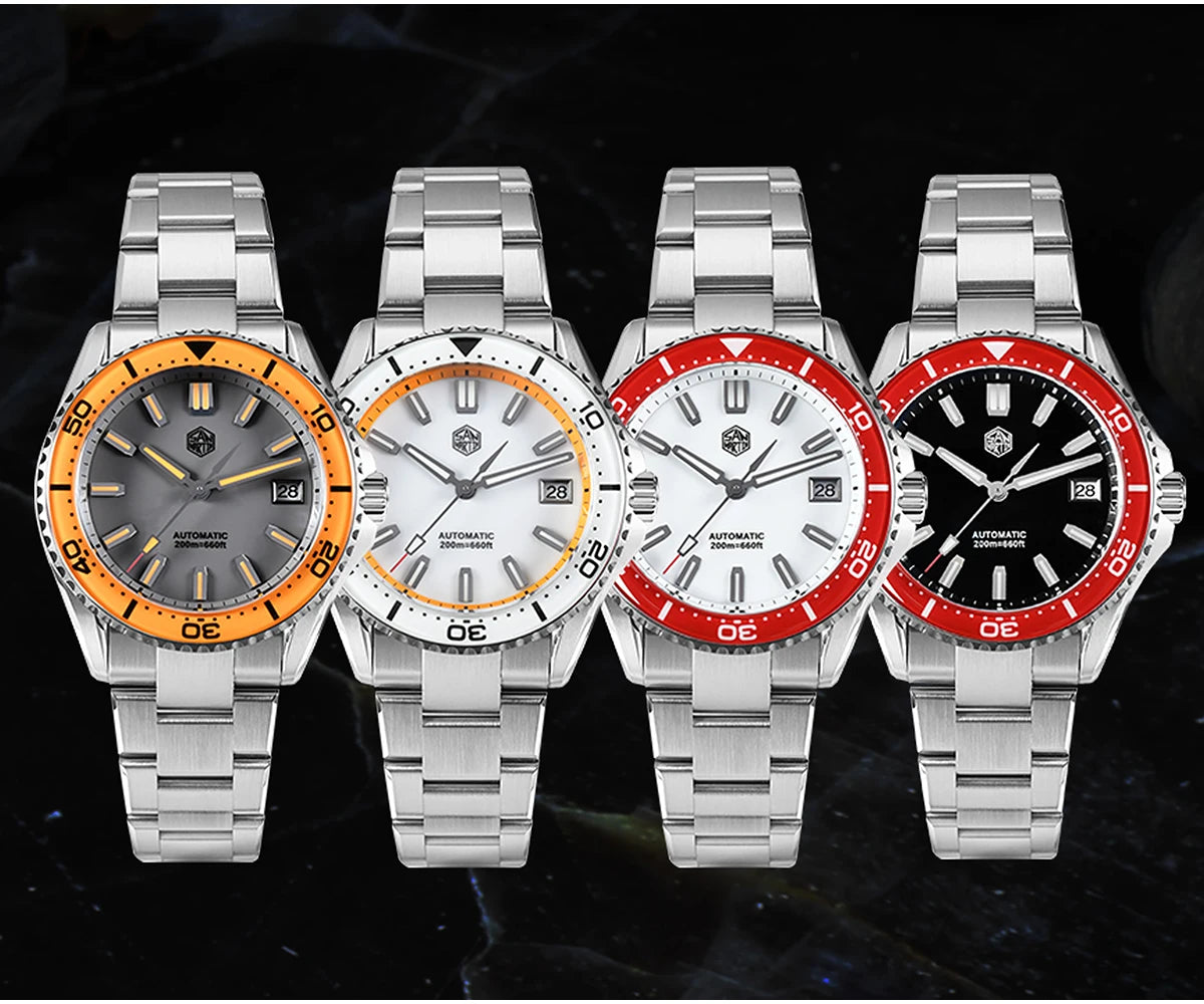 San Martin 2025 New Enamel Dial Full Luminous 39mm Dive Watch Luxury Men Watch NH35 Automatic Mechanical Waterproof 200m SN0129