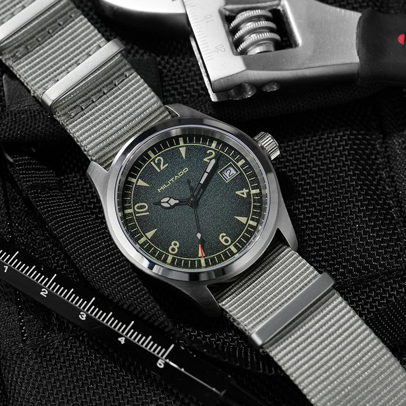 Militado ML08 Quartz Watch VH31/Ronda 515 Quartz Movement Vintage Watch Double Domed Sapphire Crystal BGW9 Luminous Men's Watch