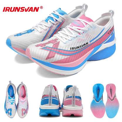 IRUNSVAN Moški tekaški čevlji za maraton in tek po cesti z ogljično ploščo po celotni dlani, hitrim odskokom in polno močjo Zapatillsa de deporte
