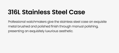 AGELOCER Original Budapest Watch Steel Strap Men's Business Dress Big Calendar Automatic Mechanical Watch Birthday Gift for Men
