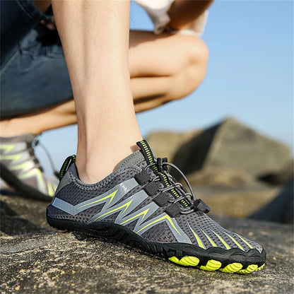 Unisex greitai džiūstantys vandens batai vyrams ir moterims, spalvingi paplūdimio, plaukimo, banglenčių sporto ir pajūrio batai, poriniai „Barefoot Upstream“ sportiniai bateliai