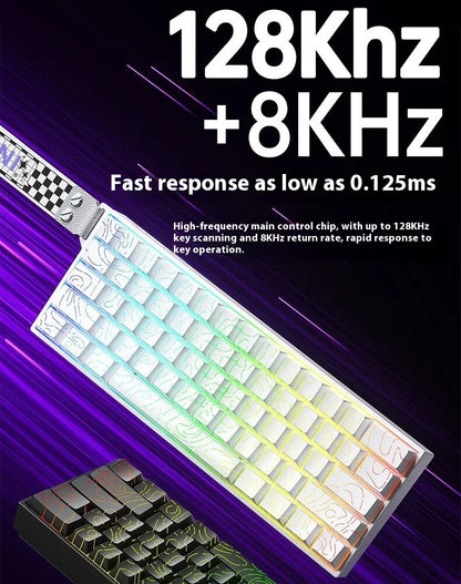 AULA Mini60 HE Magnetic Switch Keyboard RGB Tri-Mode Wireless Mechanical Keyboard, 8000Hz Gaming Keyboard with 0.01mm Rapid Trigger, Bluetooth, 2.4GHz & USB-C