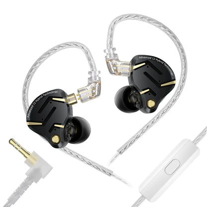 Auriculares IEM Híbridos KZ ZS12 PRO 2 – Auriculares Gaming HiFi com Fio, Graves Potentes e Drivers Superlineares
