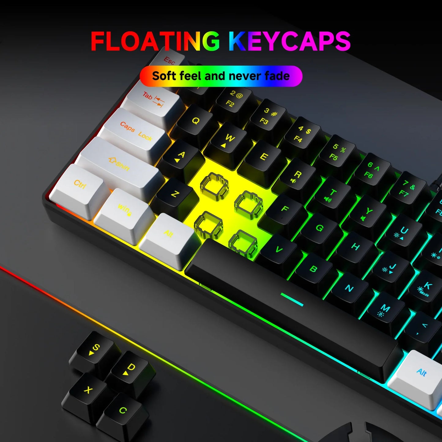 2026 New Best-Selling Portable Wired Mini-Mechanical Keyboard K61 Mini-Keyboard, Suitable For Playing Games, Compact And Convenient