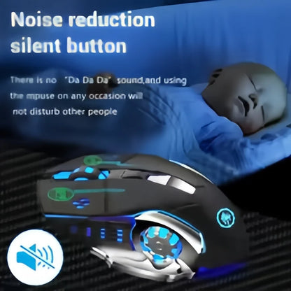 Punjivi bežični gaming miš – tihi Bluetooth/USB, RGB pozadinsko osvjetljenje, e-sport za PC