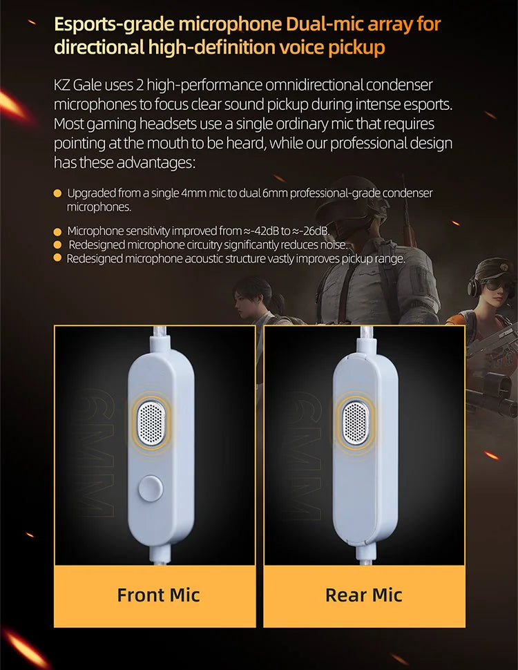 Auriculares IEM Gaming KZ Gale – Monitor In-Ear HiFi con driver superlineal y cable desmontable de 2 pines chapado en plata