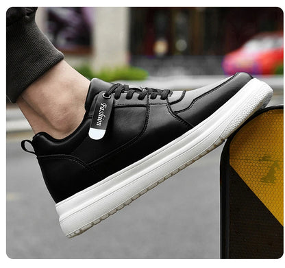 Big Size Lift Men Sneakers Elevator Shoes Heightening Height Increase Insole 7-8CM High Heels Shoes Genuine Leather Sport Shoes