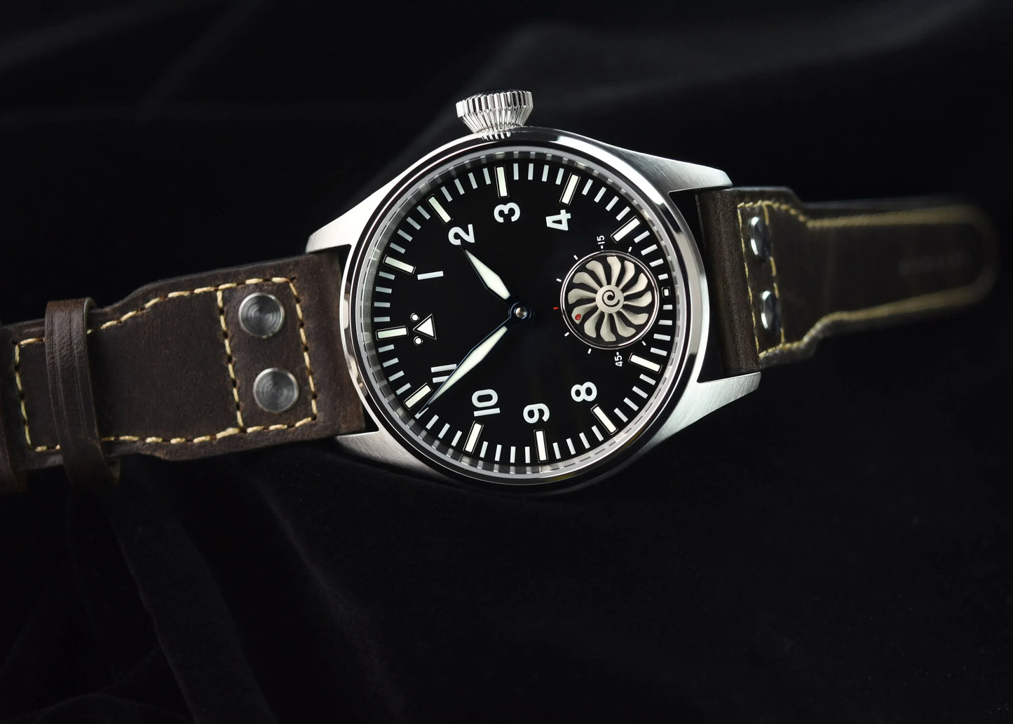Hruodland 2025 new pilot ST3620 men's manual mechanical watch 43MM sapphire waterproof 10Bar BGW-9 retro reloj hombre