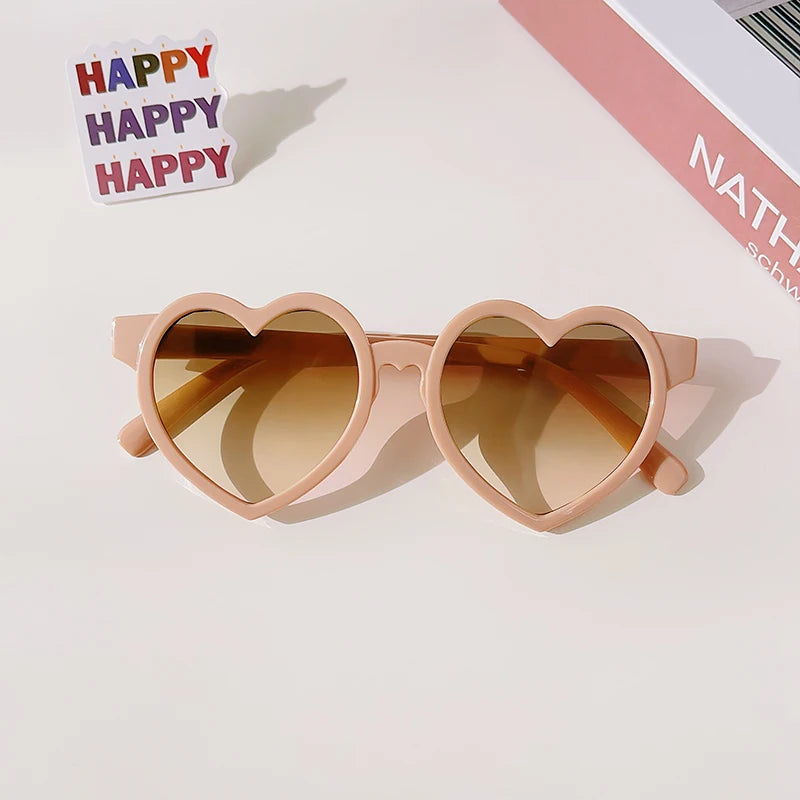New Kids Cartoon Heart Sunflower Fruit Rabbit Ears Sunglasses Girls Boy Children Outdoor Round Polarized UV400 Sun Glasses