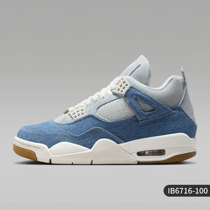 Nike Original JORDAN Damen-Basketballschuhe aus Denim mit Luftpolster-Stoßdämpfung, mittelhoher Schaft, IB6716-100
