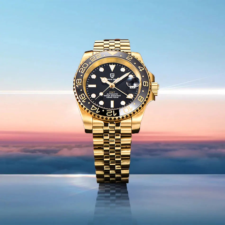New PAGANI DESIGN Top Brand GMT Mens Wristwatch Sapphire Glass Automatic Men's Watch 100M Waterproof 40mm Men Mechanical Watches
