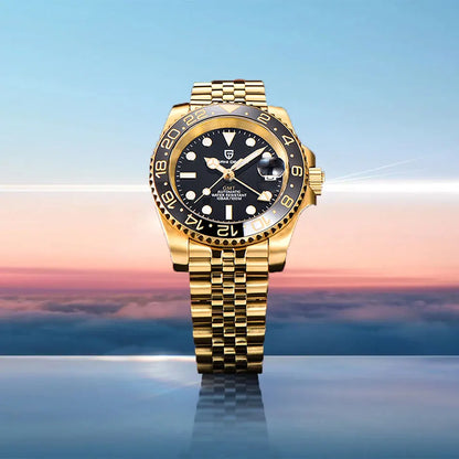 New PAGANI DESIGN Top Brand GMT Mens Wristwatch Sapphire Glass Automatic Men's Watch 100M Waterproof 40mm Men Mechanical Watches