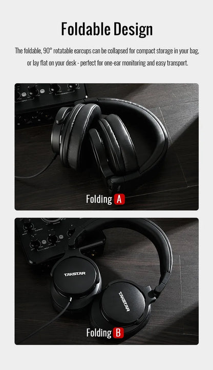 Cuffie da monitoraggio professionali da studio TAKSTAR PRO 70 – Headset over-ear cablato chiuso per produzione musicale, DJ, gaming e registrazione