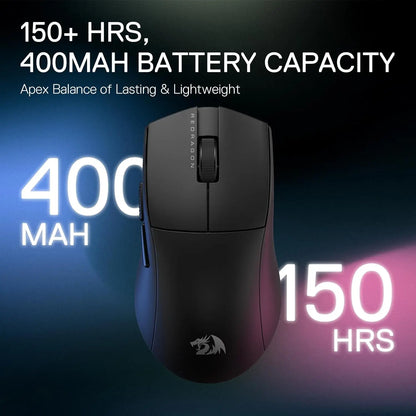 Mouse de gaming wireless Redragon M916 PRO 3-Mode, rată de polling Hype-Speed 4K, mouse gamer ultra-ușor de 49G, 26K DPI