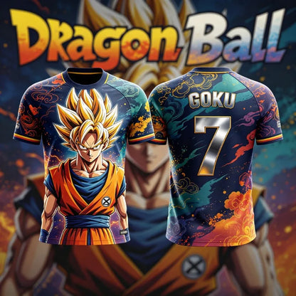 2026 Summer Dragon Ball Retro Fitness T-shirt Men's Oversized 3D Printed Short-sleeved Family Unisex Children's Sports Shirt
