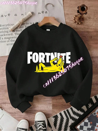 New Fortnite Kids Sweatshirts Cartoon Game Character Printed Hoodie Autumn Casual Children’s Tops Winter Baby Boys Clothing