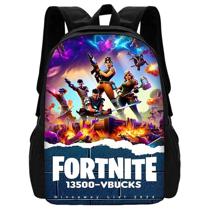 Hot Game Child School Backpack with Lunch Bags, Design-F-FortniteS Pencil Bags, School Bags for Boys Girls Best Gift