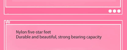 Pink Cartoon Electric Sound Gaming Chair, Rotating Office Chair with Adjustable Height, Latex Cushion, 360° Swivel Computer Chair for Home & Study