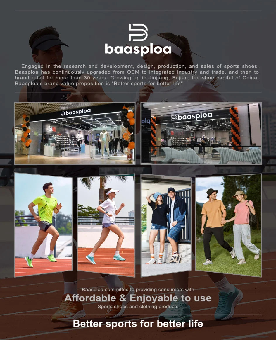 Baasploa Επαγγελματικά Παπούτσια Τρεξίματος για Άνδρες, Ελαφριά Ανδρικά Designer Sneakers από Mesh με Κορδόνια, Ανδρικά Αθλητικά Παπούτσια Εξωτερικού Χώρου για Τένις