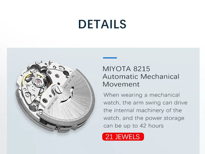 NORTH EDGE ANCHOR 42MM Men Mechanical Wristwatch Luxury Sapphire Glass MIYOTA 8215 Automatic Watches 10bar Waterproof Watch Men
